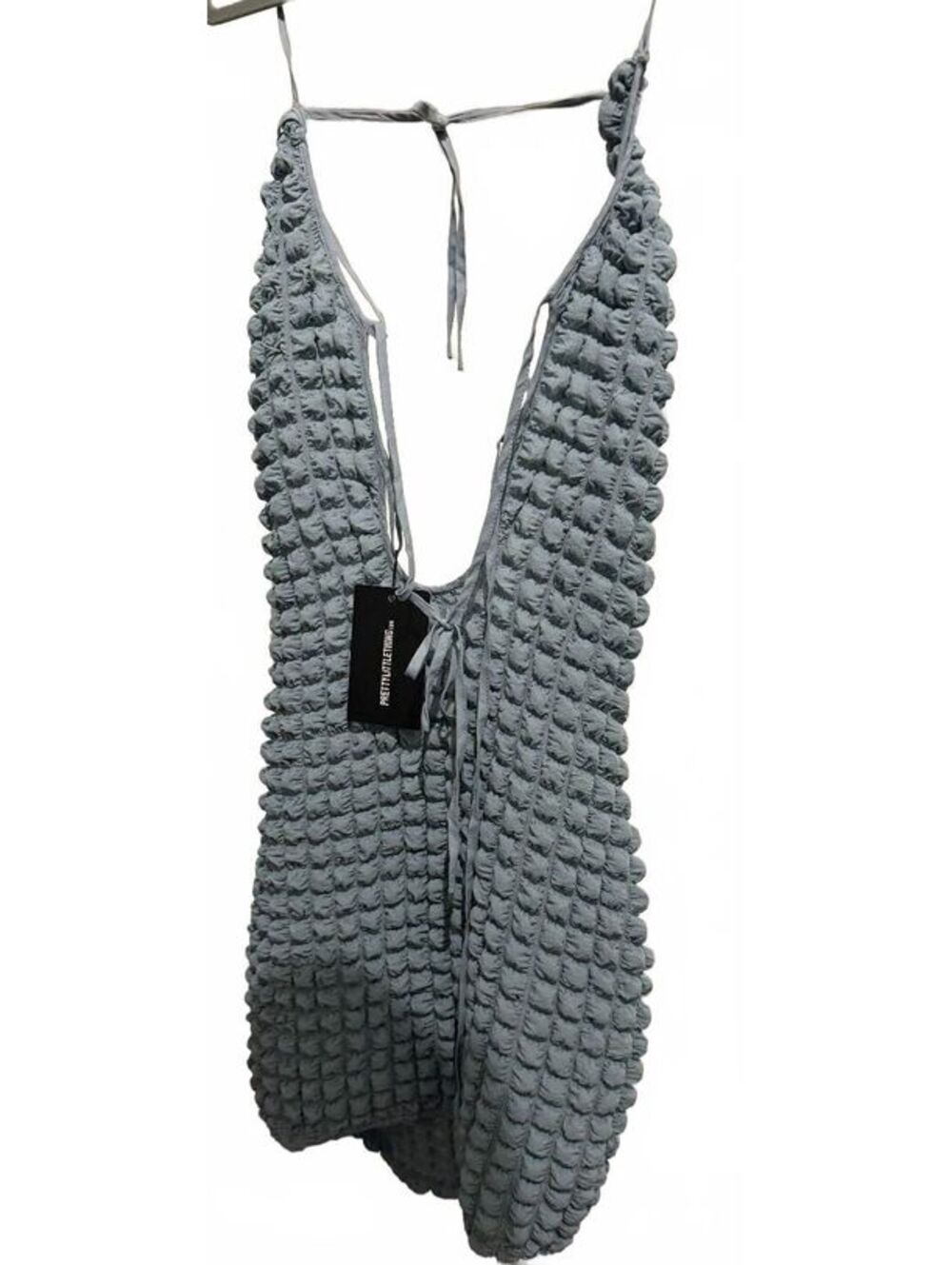 Light Blue Textured Knit Mini Dress